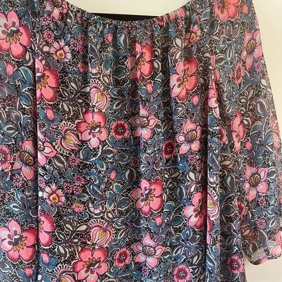 Express l Off the Shoulder Floral Blouse l S - Picture 3 of 6